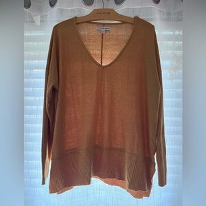 Women’s V-Neck Sweater in muted yellow